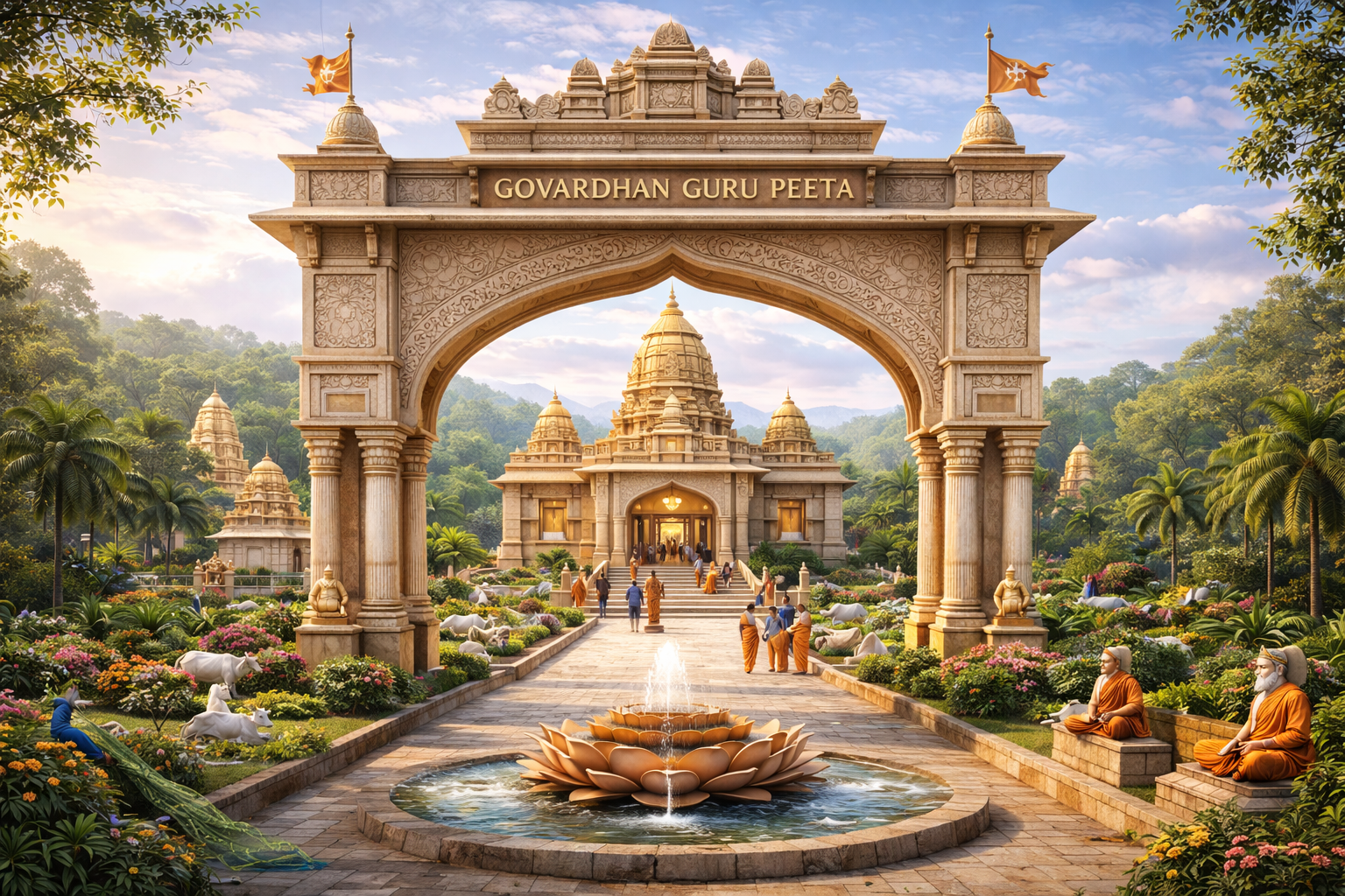 Govardhana Guru Peeta teaching center with open amphitheater for discourse